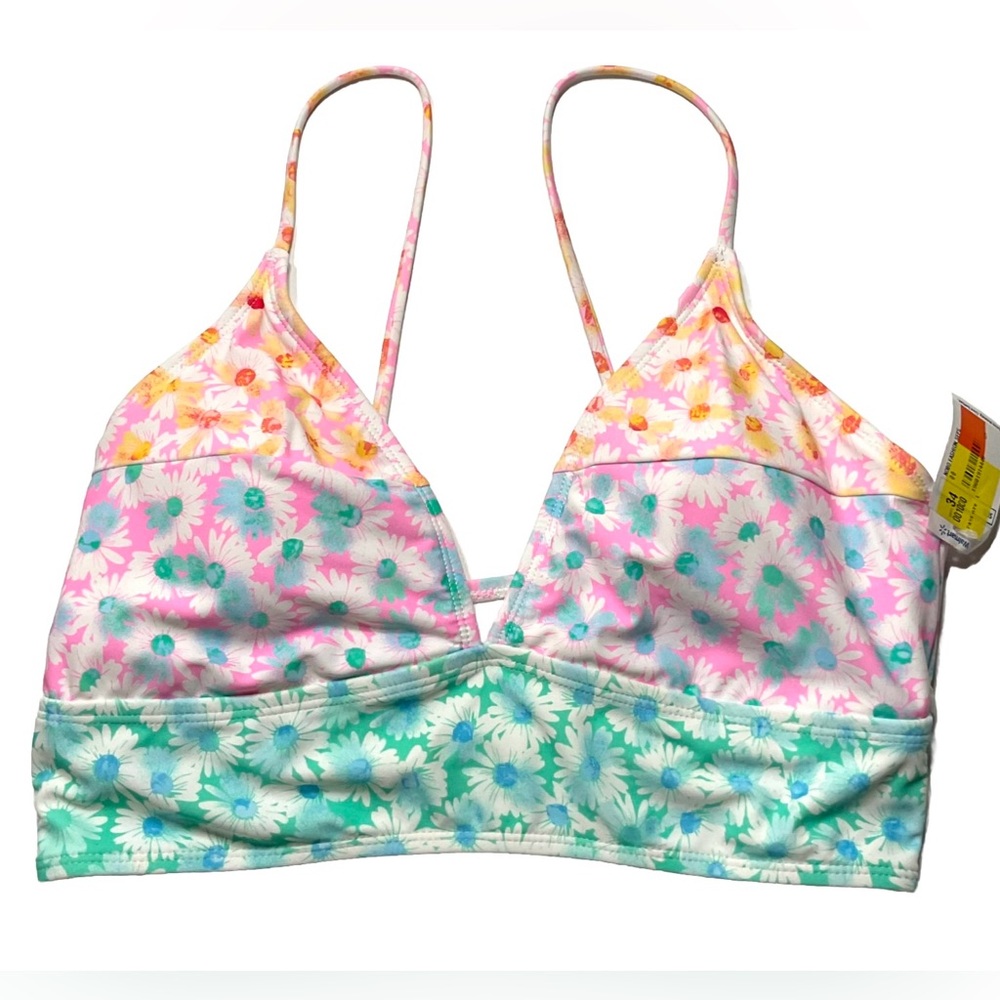 New Nobo, No Boundaries swim top size L Multicolor floral design